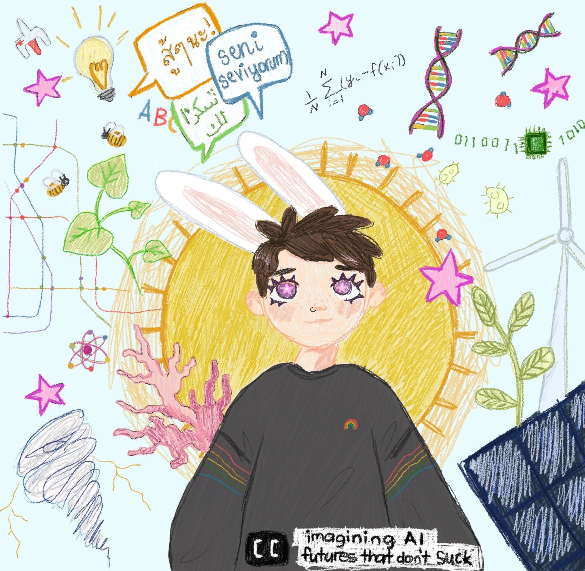 my art depicting positive AI futures